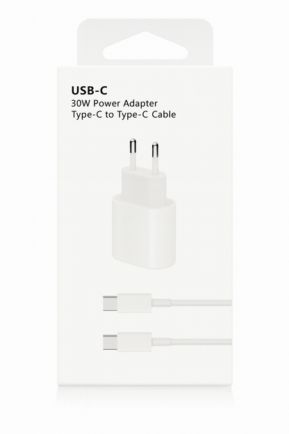 סט מטען וכבל טעינה 30W טייפ סי - audiox